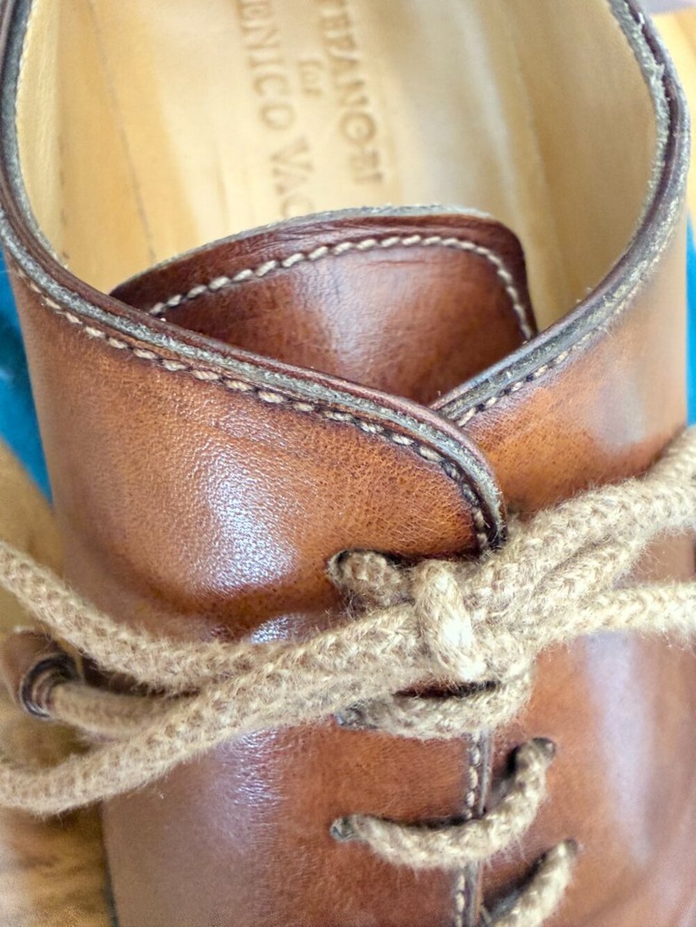 StefanoBi (for Domenico Vacca) Men's Italian Men's Shoes, Size 9.5, Cognac color - Picture 3 of 14